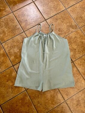Cherish Light Sage Green Sleeveless Romper